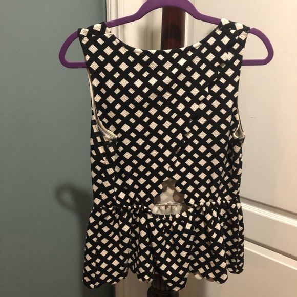Anthropologie Checkered Peplum Top - Picture 3 of 3